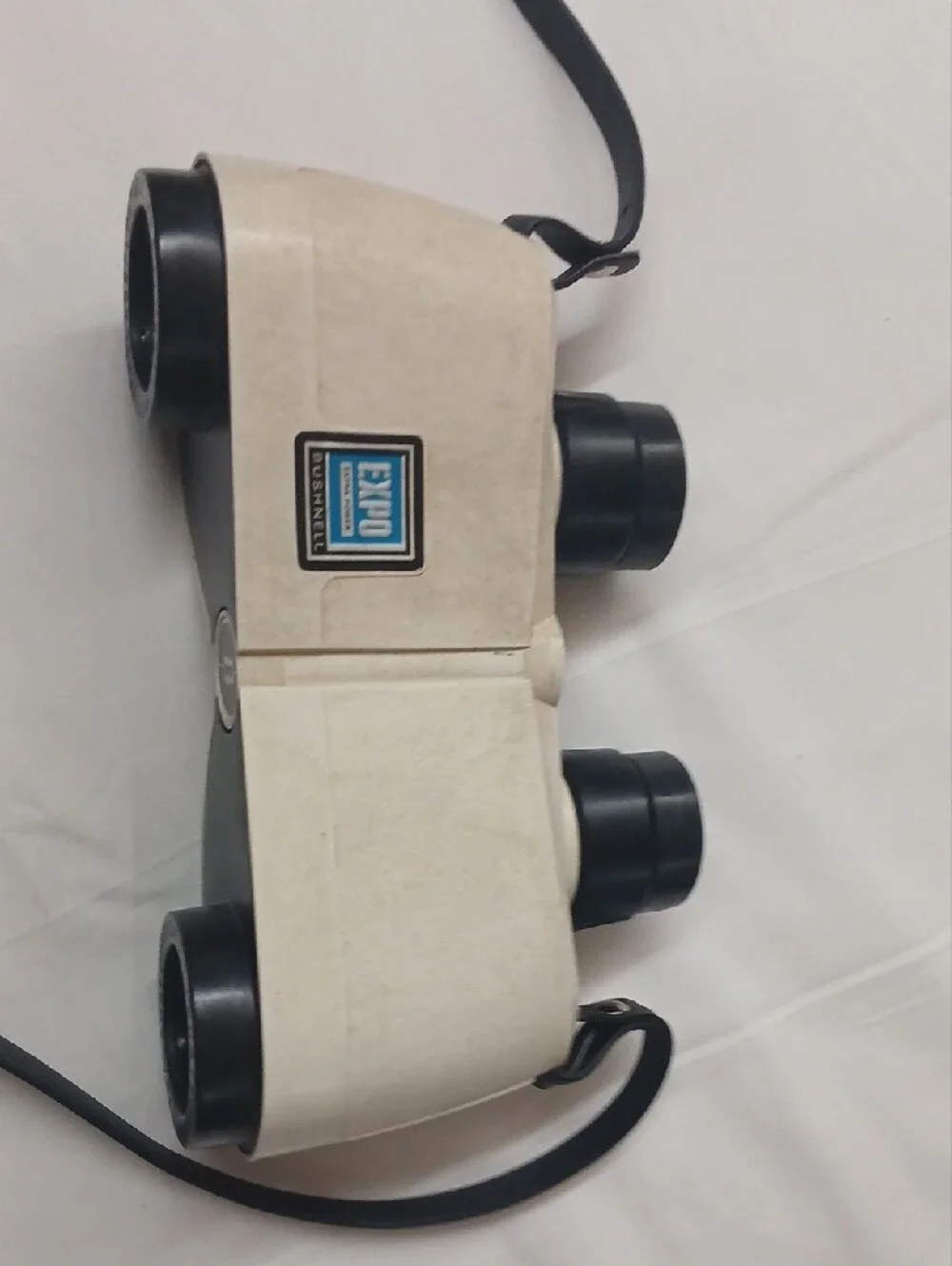 Compact White Binoculars with Black Accents - Lightweight Optical Viewer